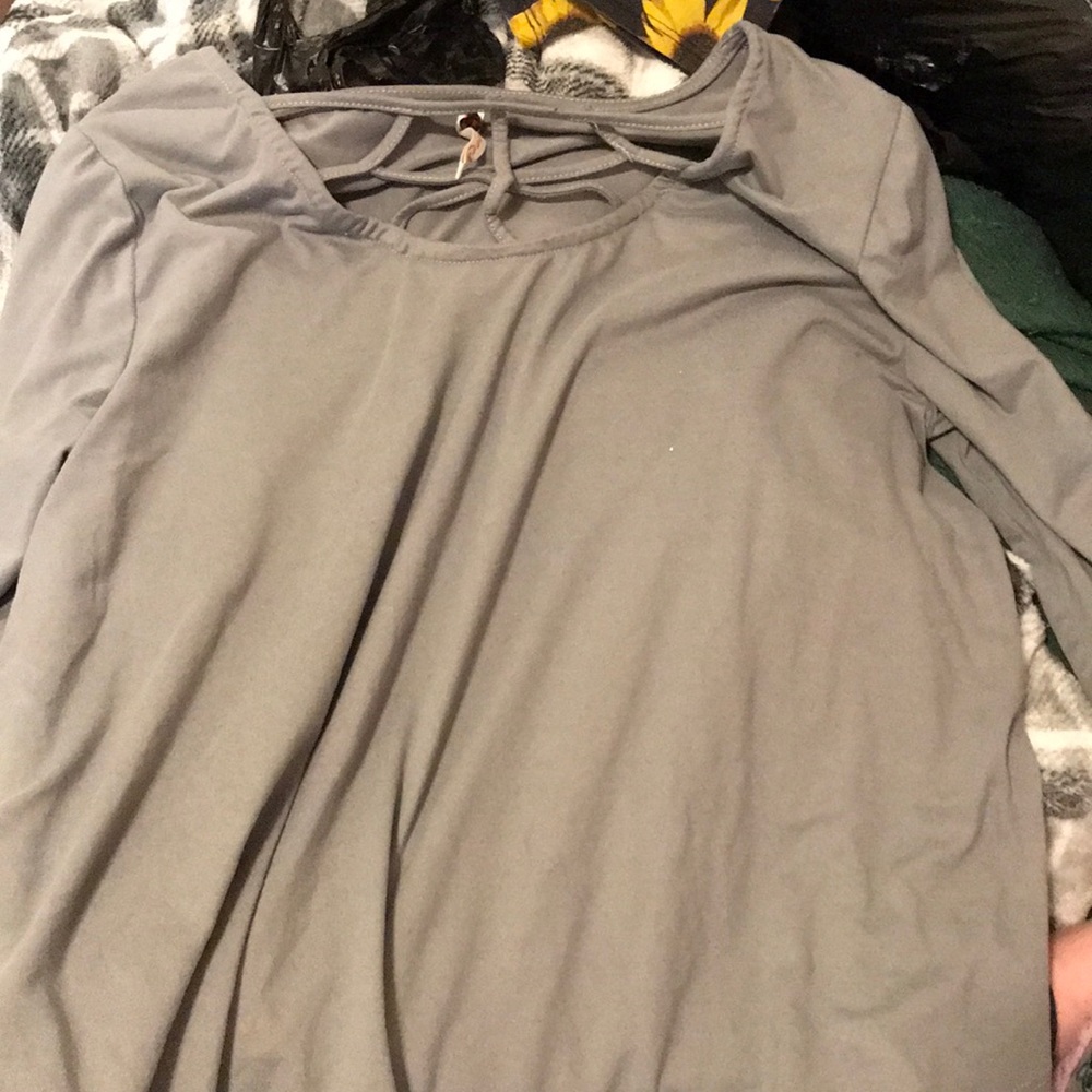 Gray long sleeve dress shirt